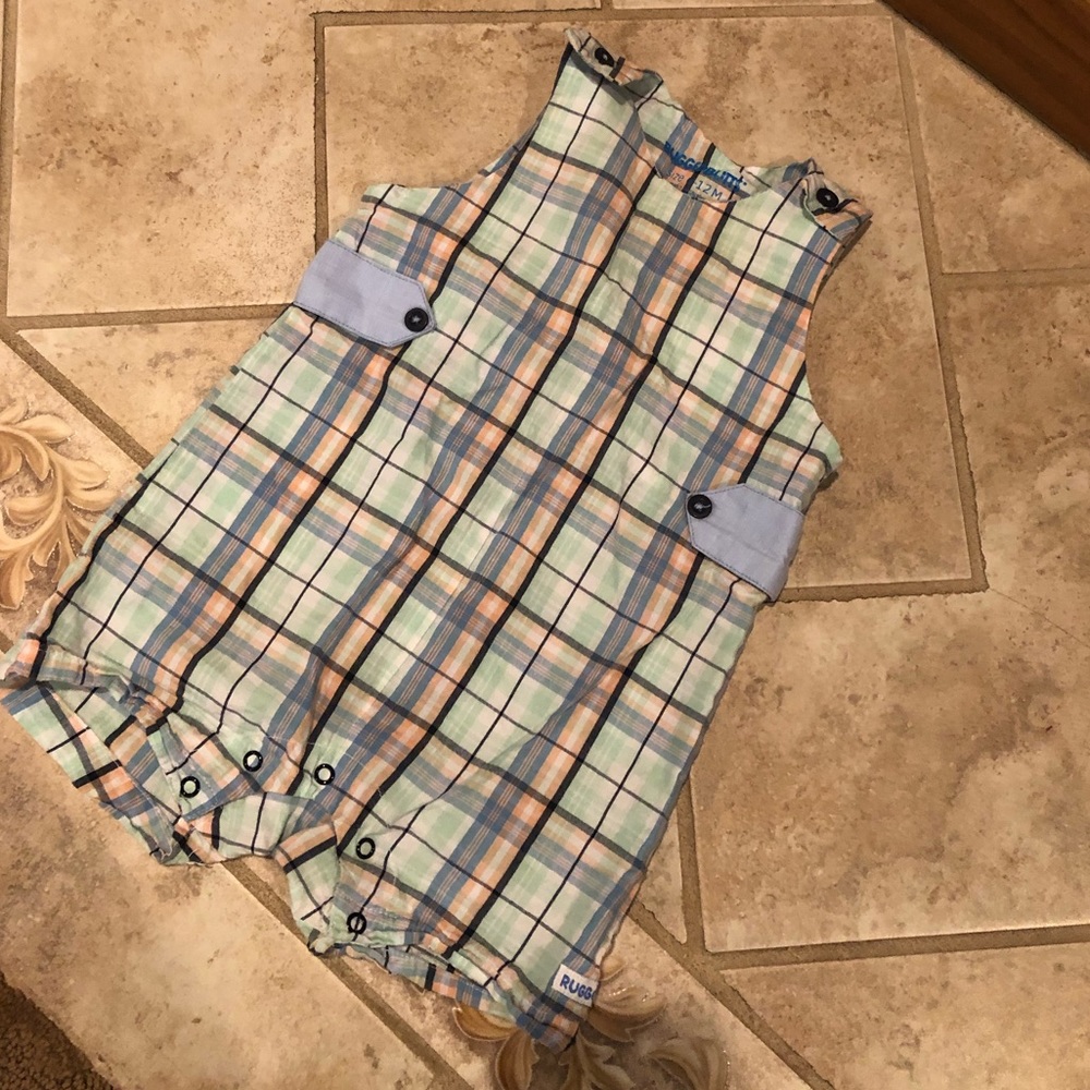 Ruggedbutts 6-12 month pastel plaid jumper